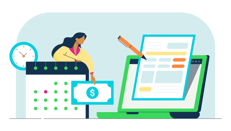 Digital invoice and calendar overview